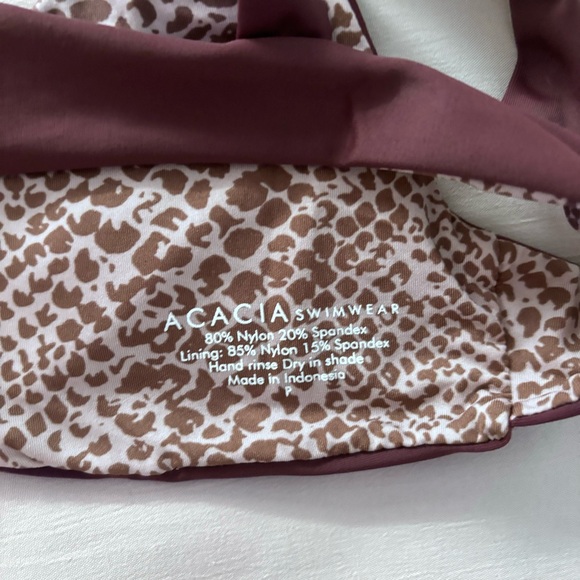 NWOT Acacia Swimwear Kanaio Bikini Top in Merlot Petite - Picture 5 of 5